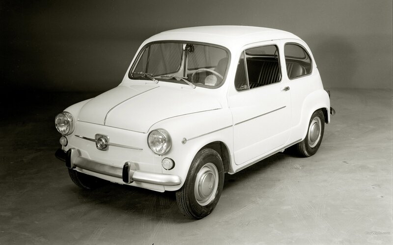 Classic white Fiat 600 car