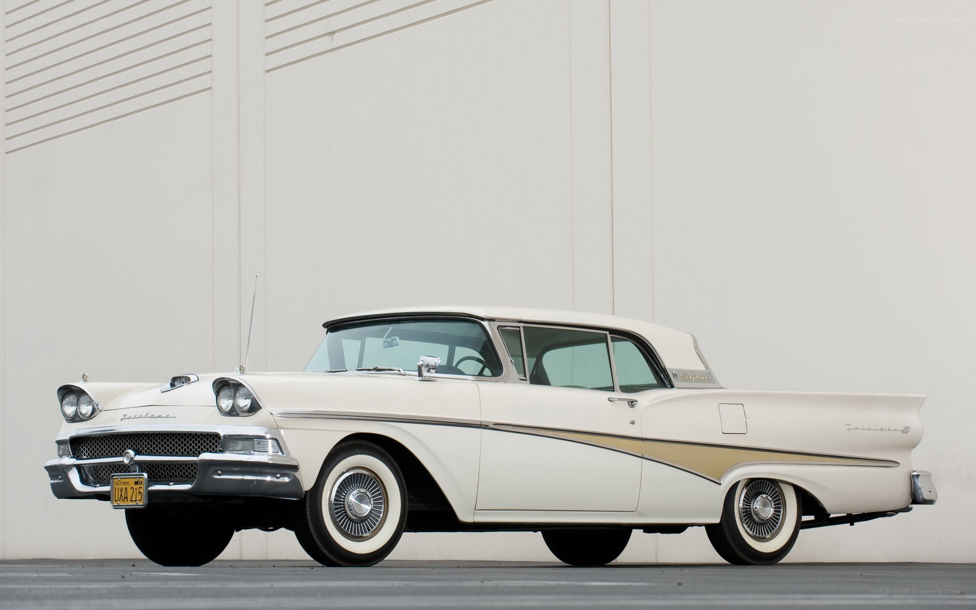 Classic white Ford Skyliner