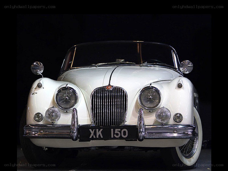 Classic white Jaguar car