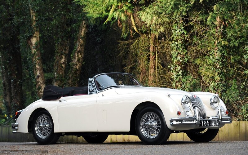 Classic white Jaguar convertible