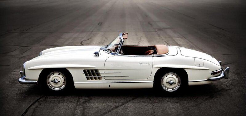 Classic white Mercedes-Benz convertible