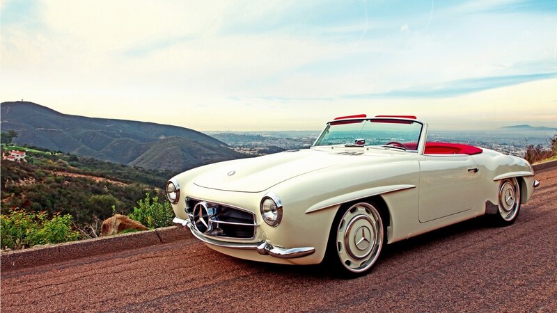 Classic white Mercedes-Benz convertible