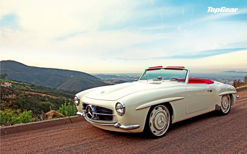 Classic white Mercedes-Benz convertible