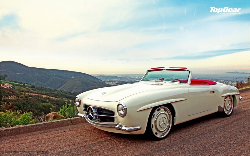 Classic white Mercedes-Benz convertible
