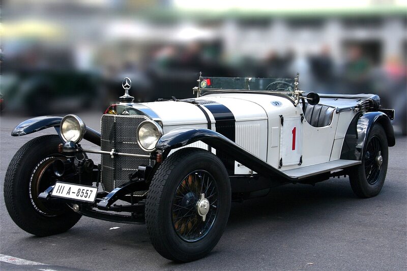Classic white Mercedes-Benz race car