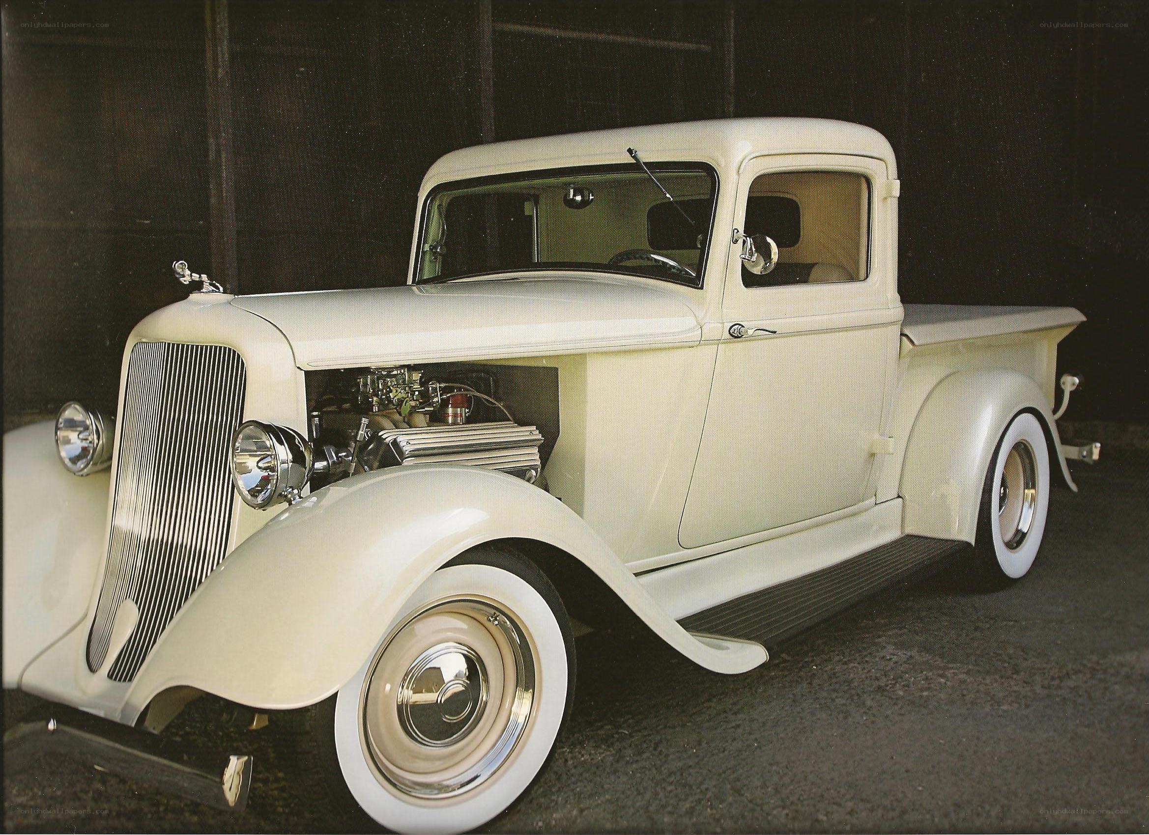 Classic white pickup truck