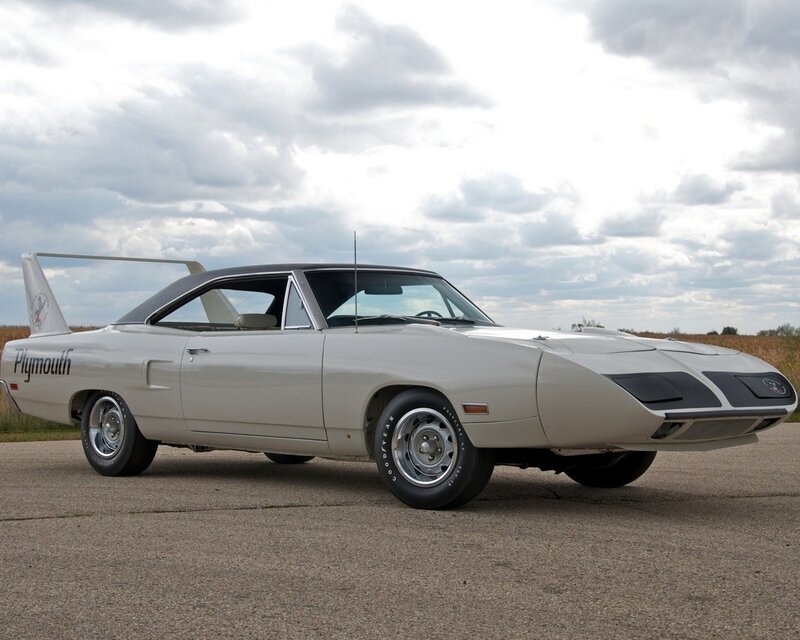 Classic white Plymouth Superbird