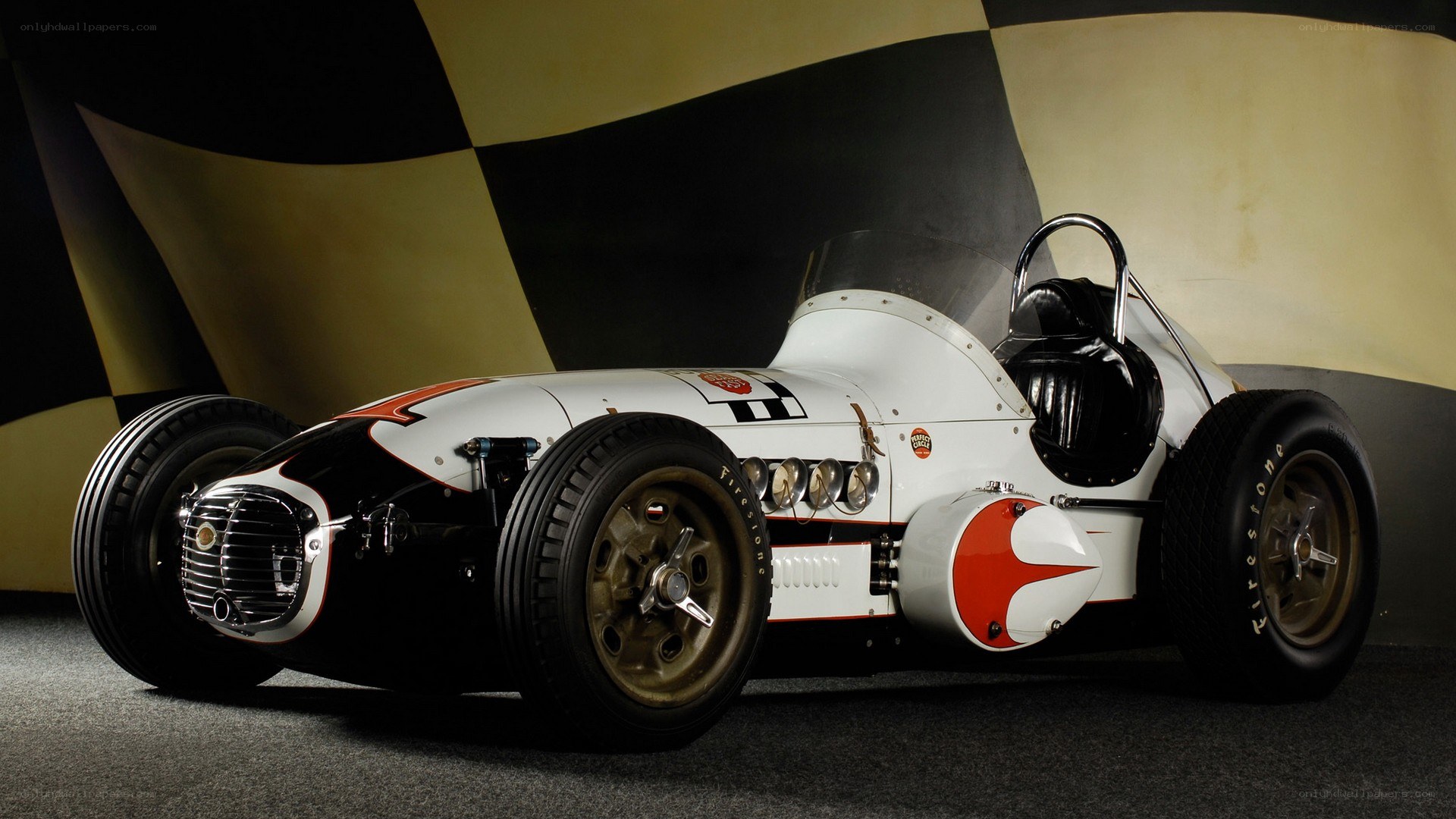 classic white race car