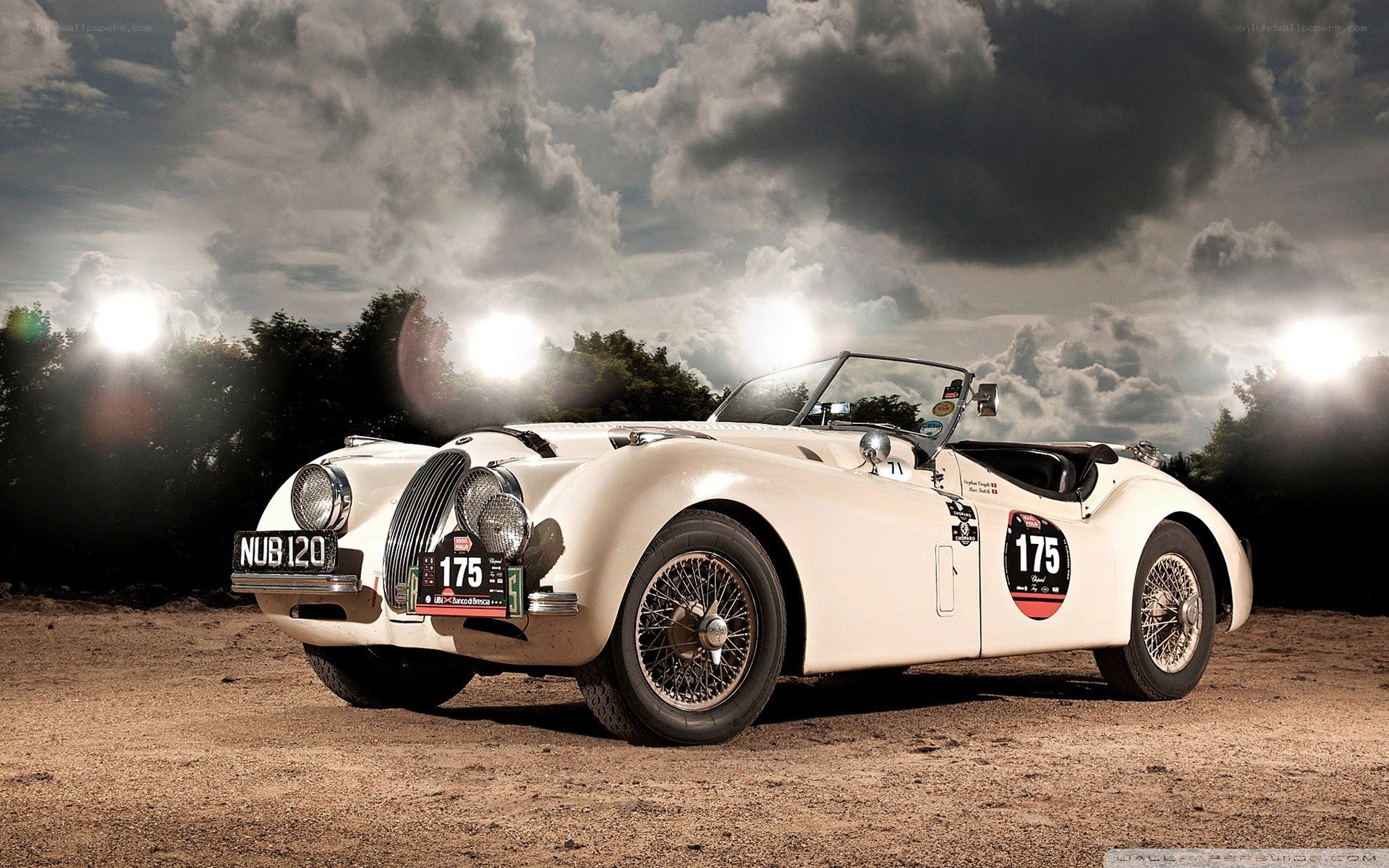 Classic white racing car