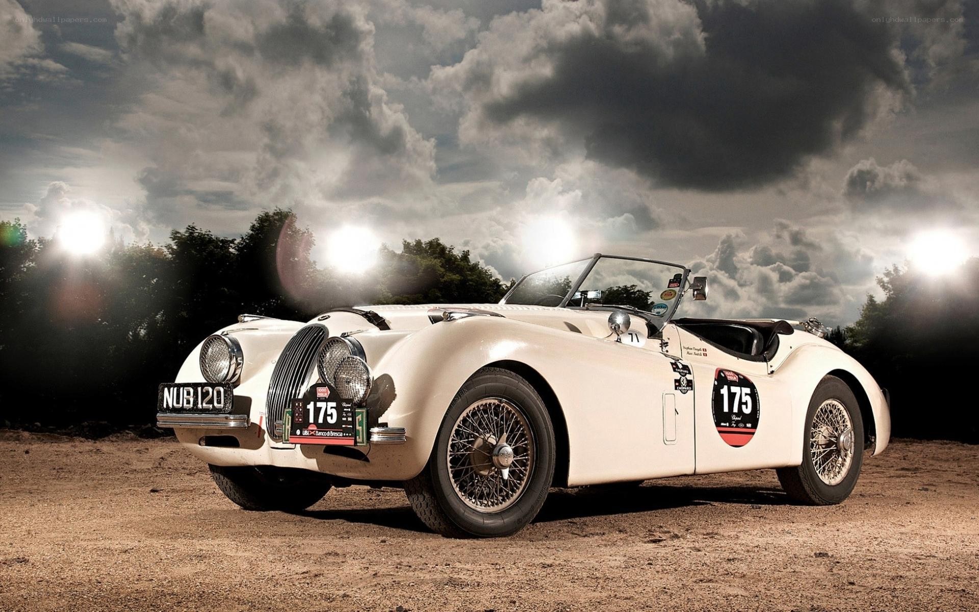Classic white racing car