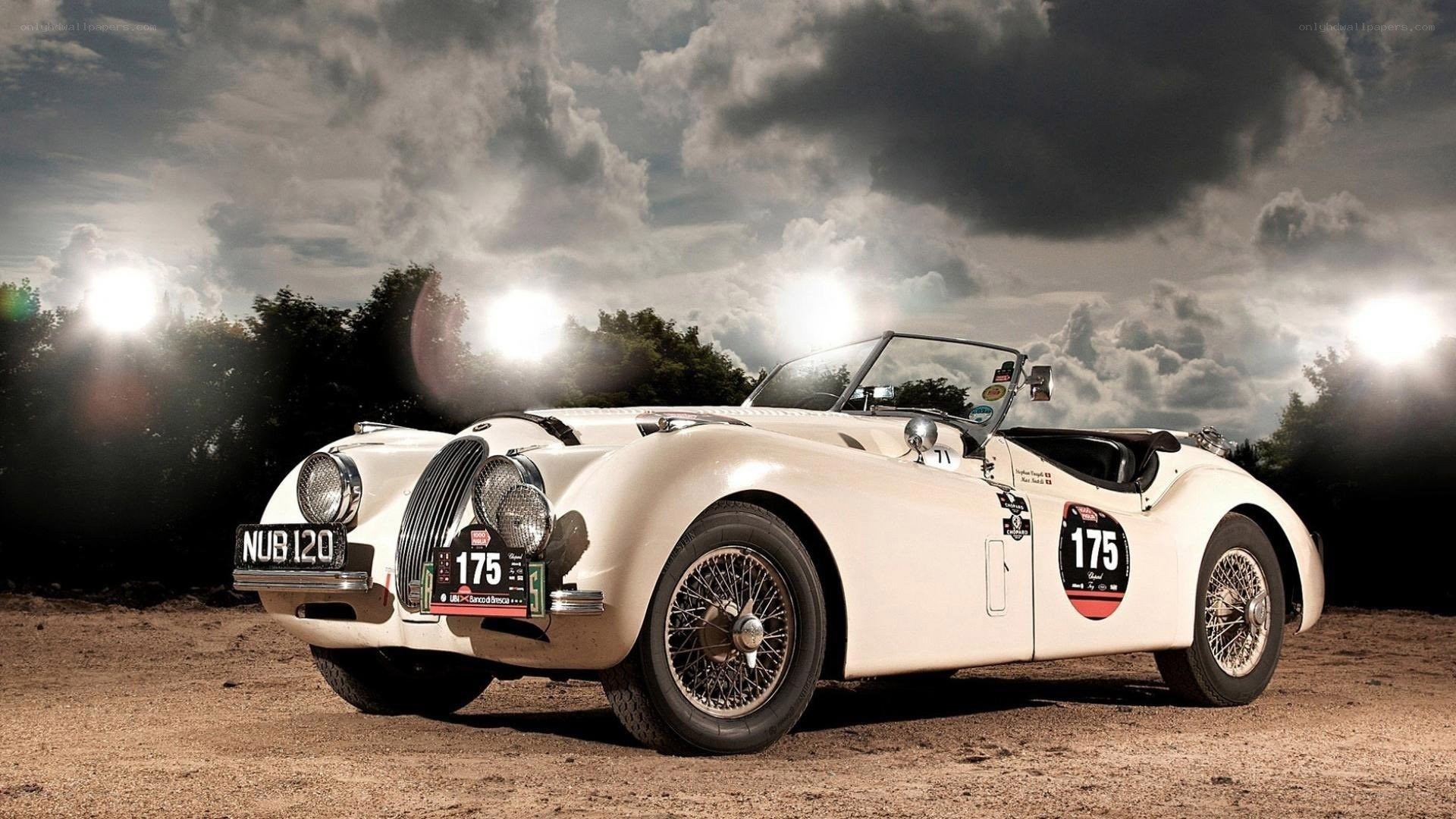 Classic white racing car