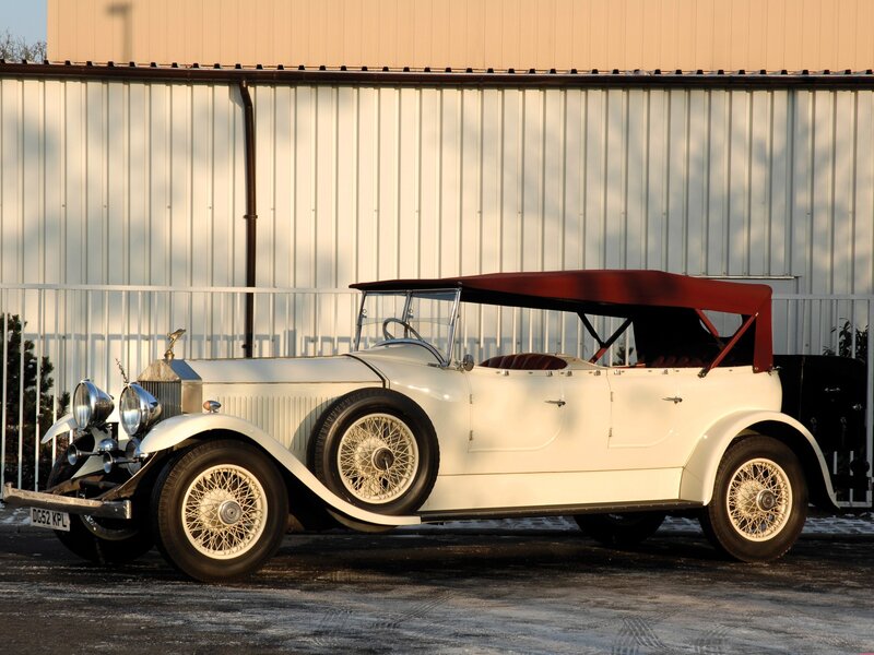 Classic white Rolls-Royce car