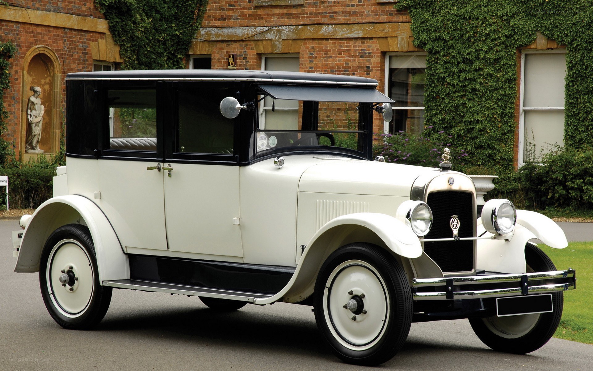 Classic white vintage car
