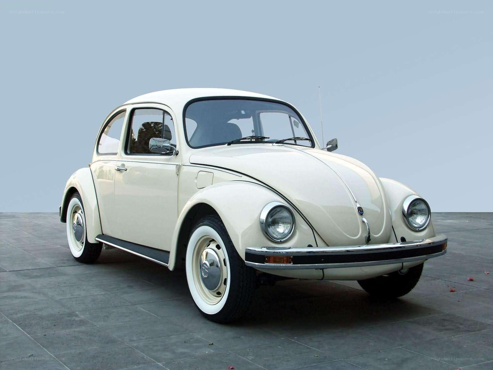 Classic white Volkswagen Beetle