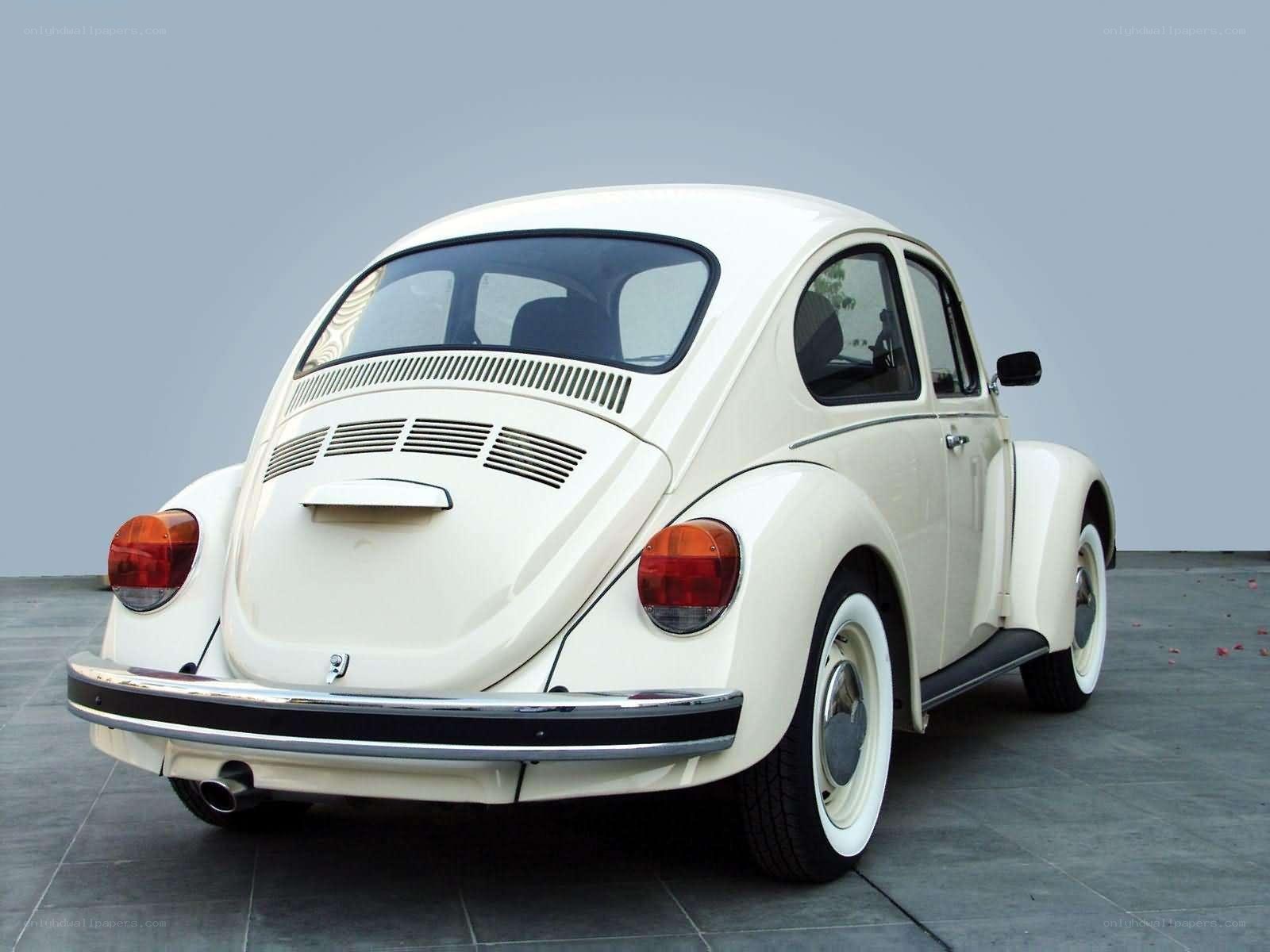 Classic white Volkswagen Beetle