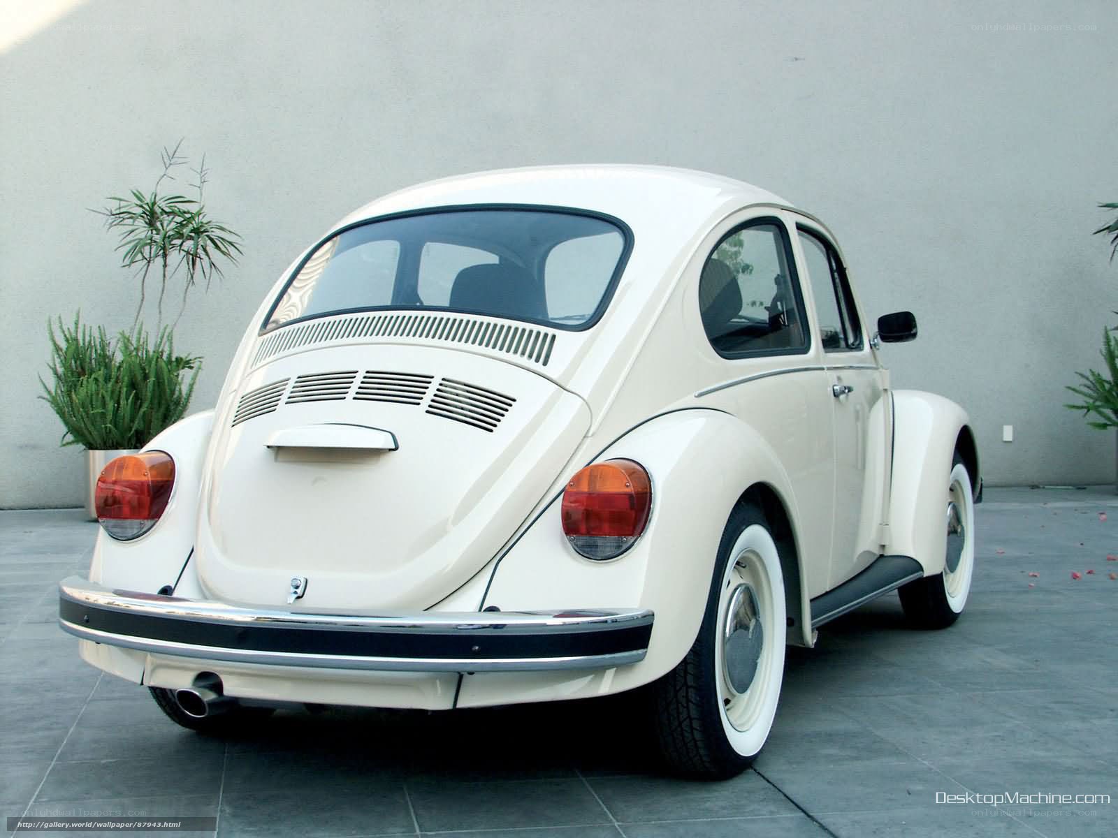 Classic white Volkswagen Beetle