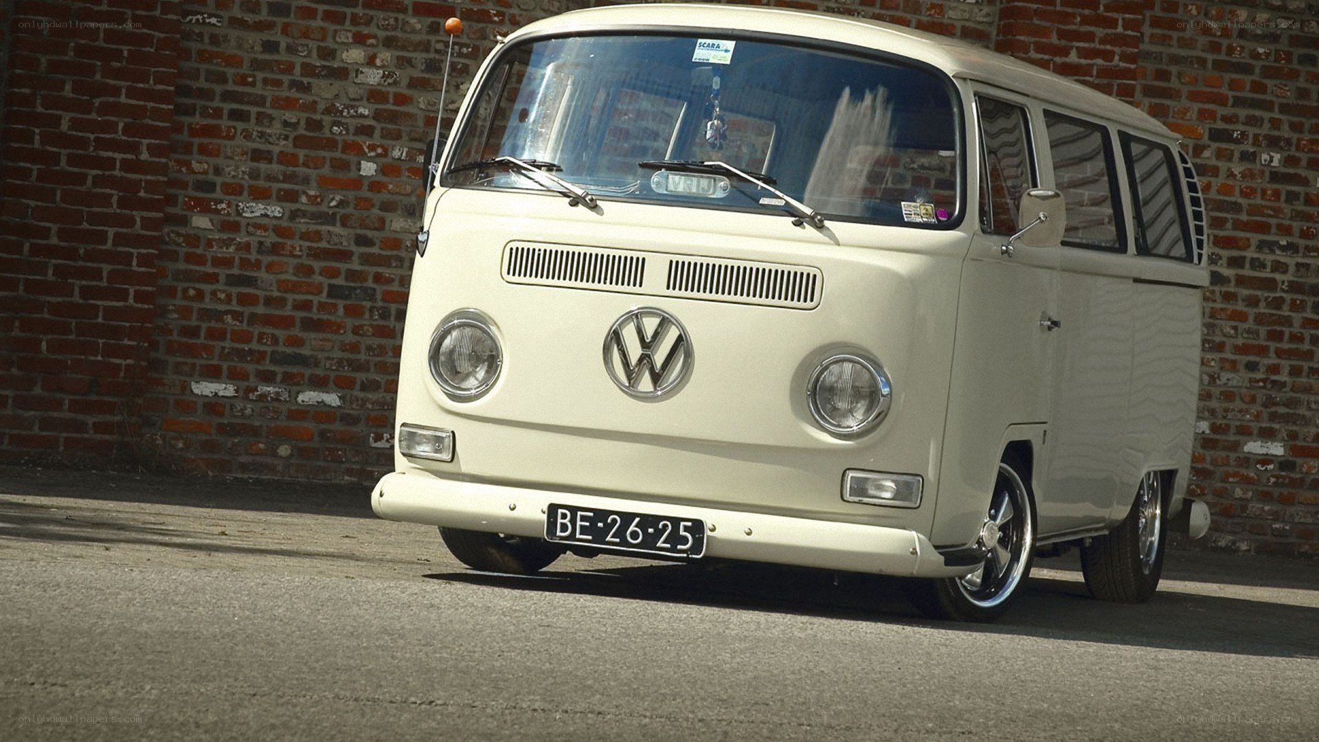 Classic white VW camper van