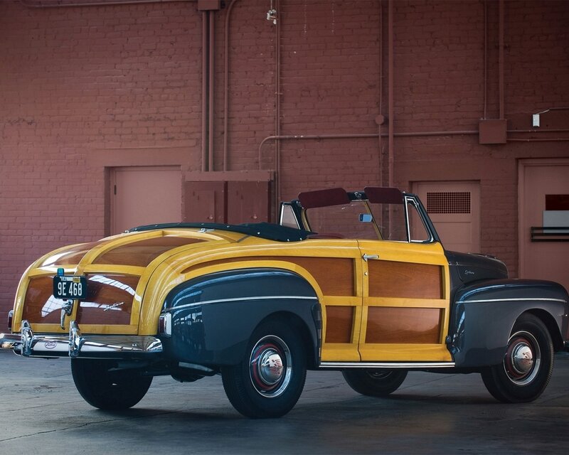 Classic woodie convertible car