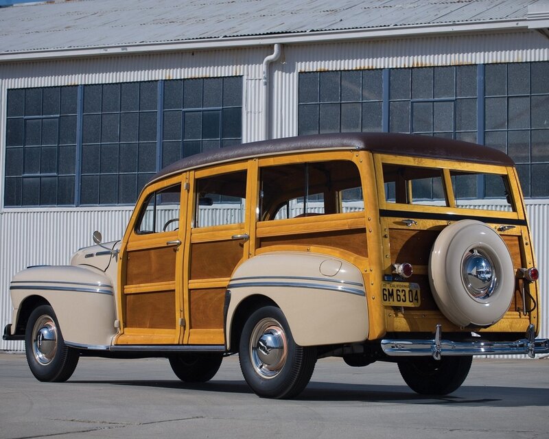 Classic woodie station wagon