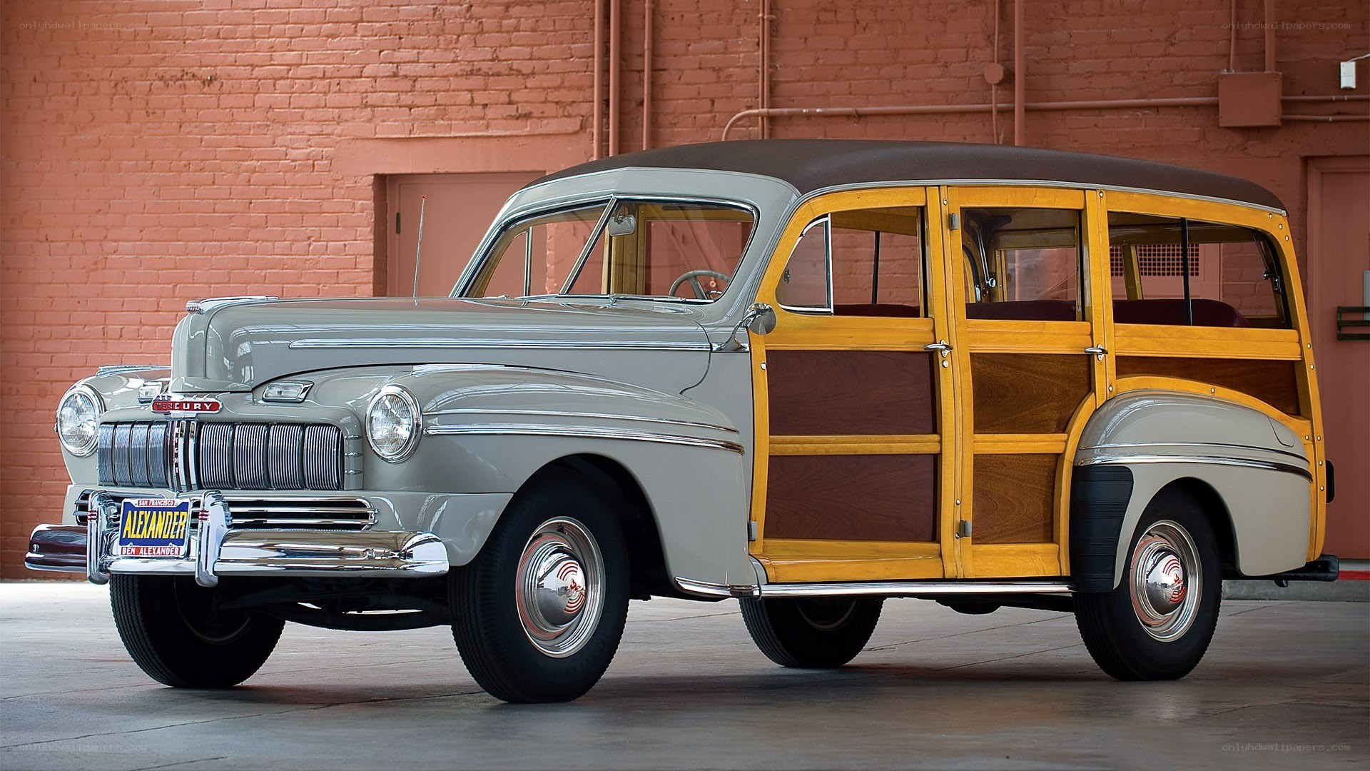 Classic woodie station wagon