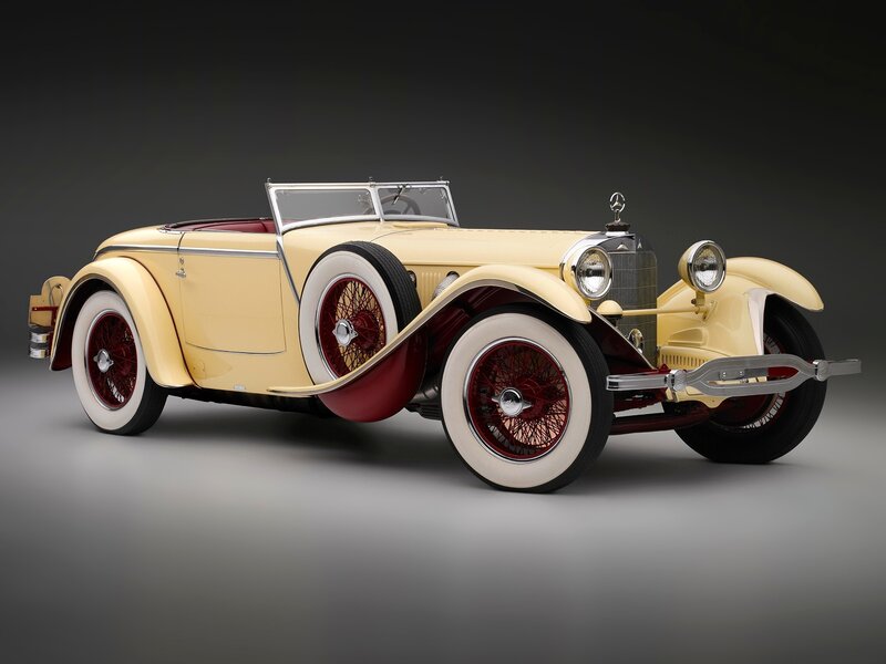 Classic yellow convertible car