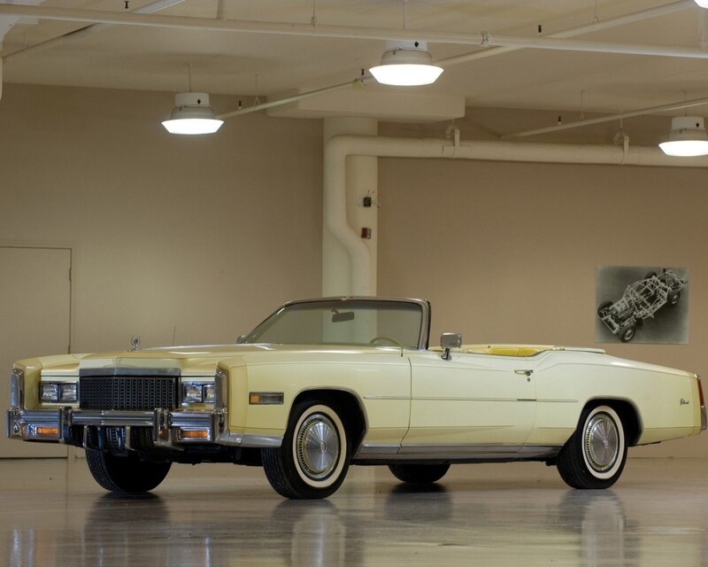 Classic yellow convertible car