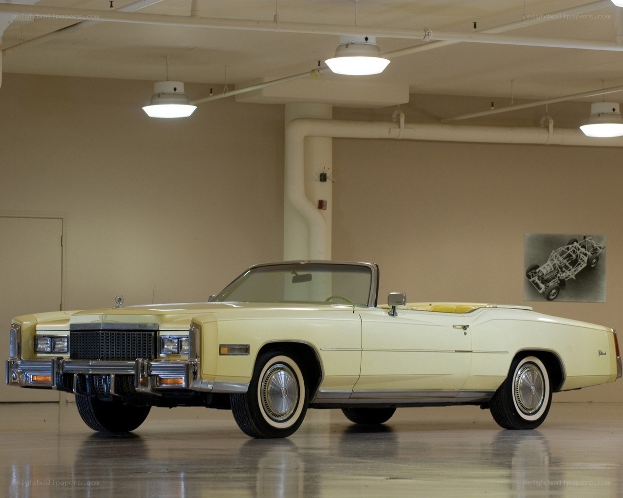 Classic yellow convertible car