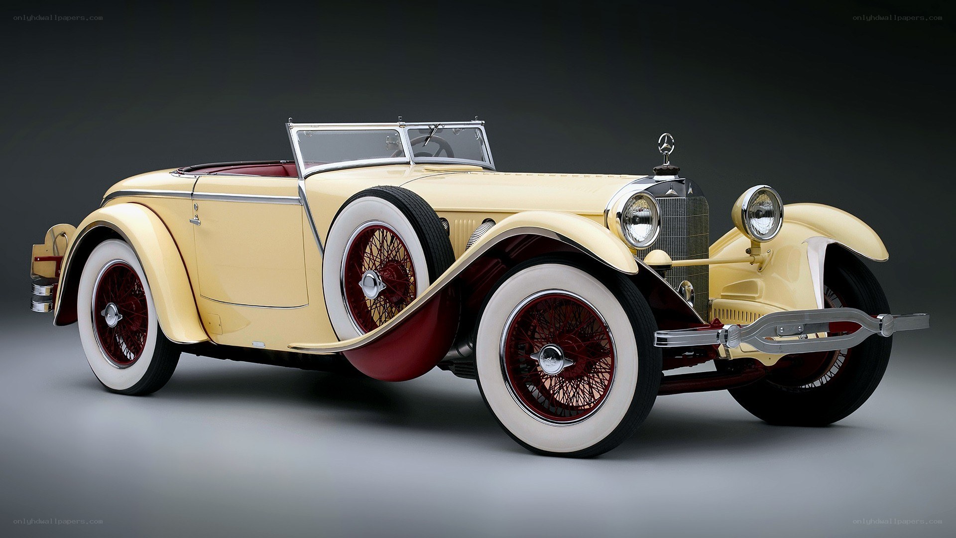 Classic yellow convertible car
