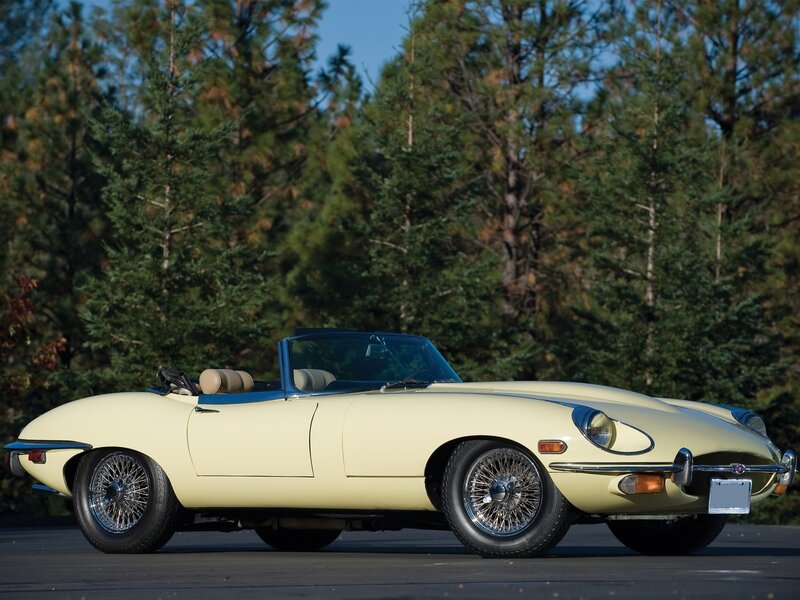 Classic yellow convertible sports car