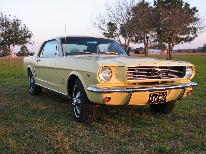 Classic yellow Ford Mustang