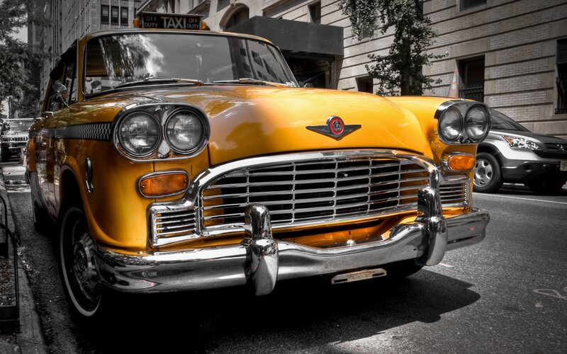 Classic yellow taxi cab