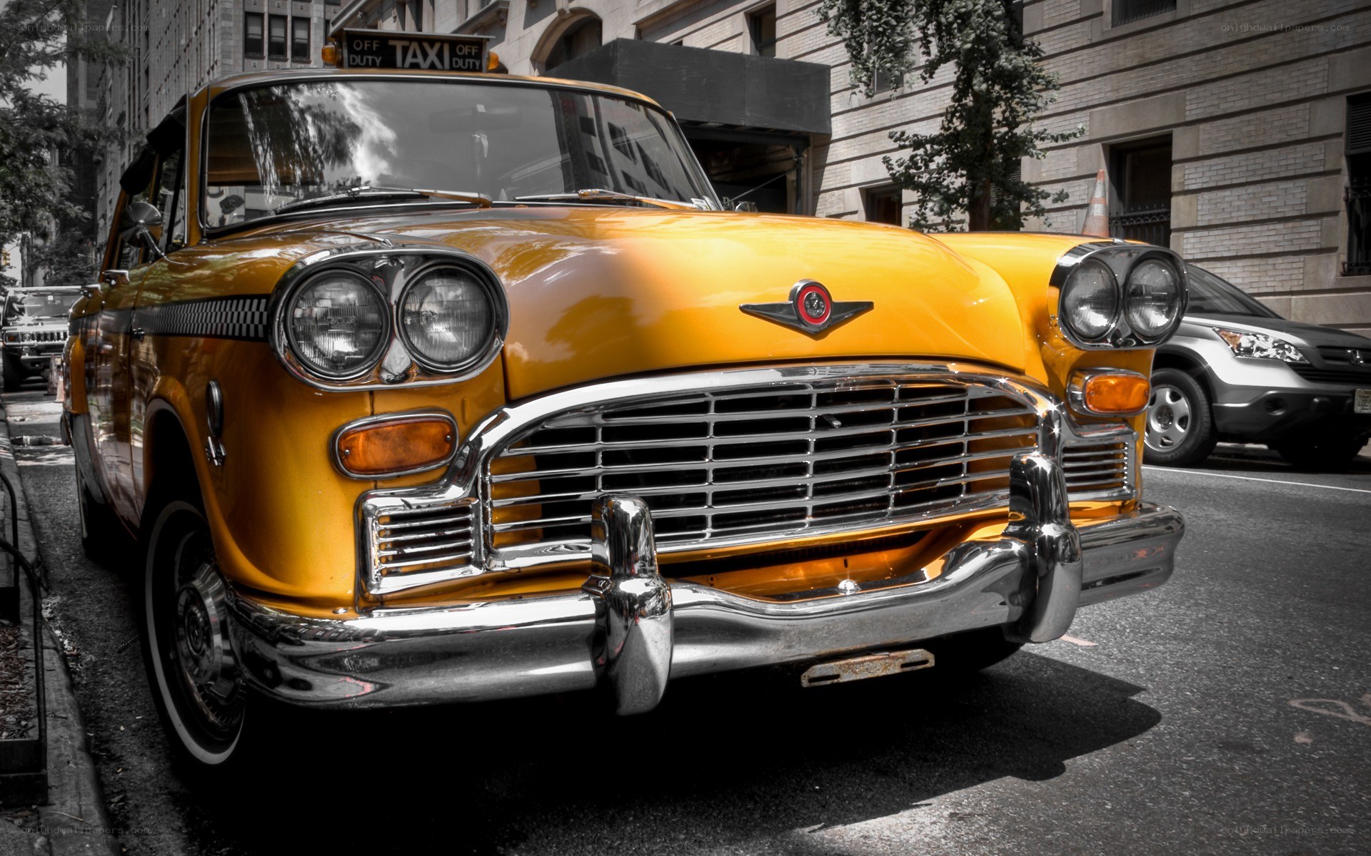 Classic yellow taxi cab