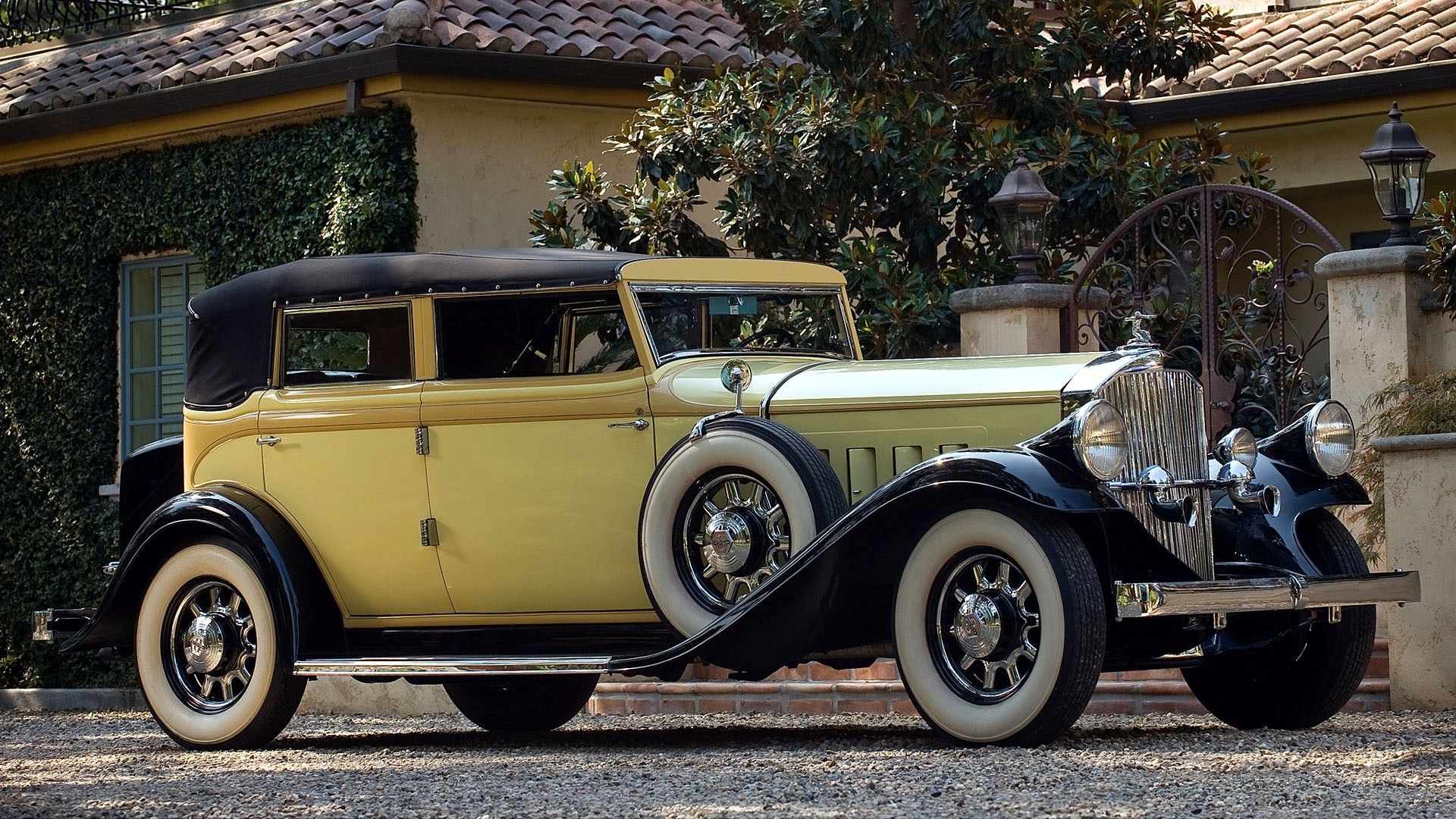 Classic yellow vintage car