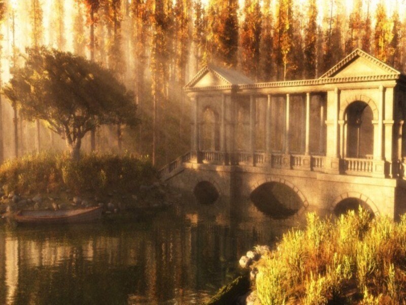 Classical Bridge over River