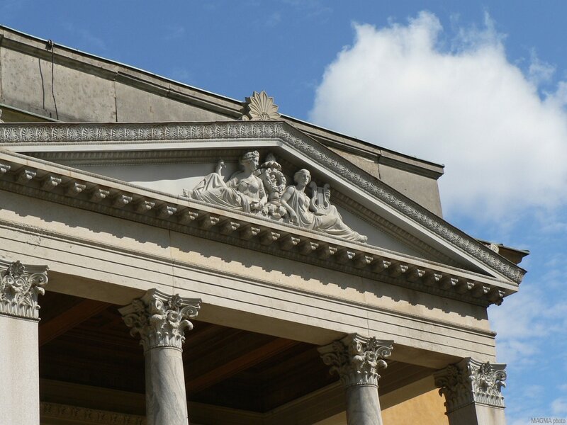 Classical building pediment