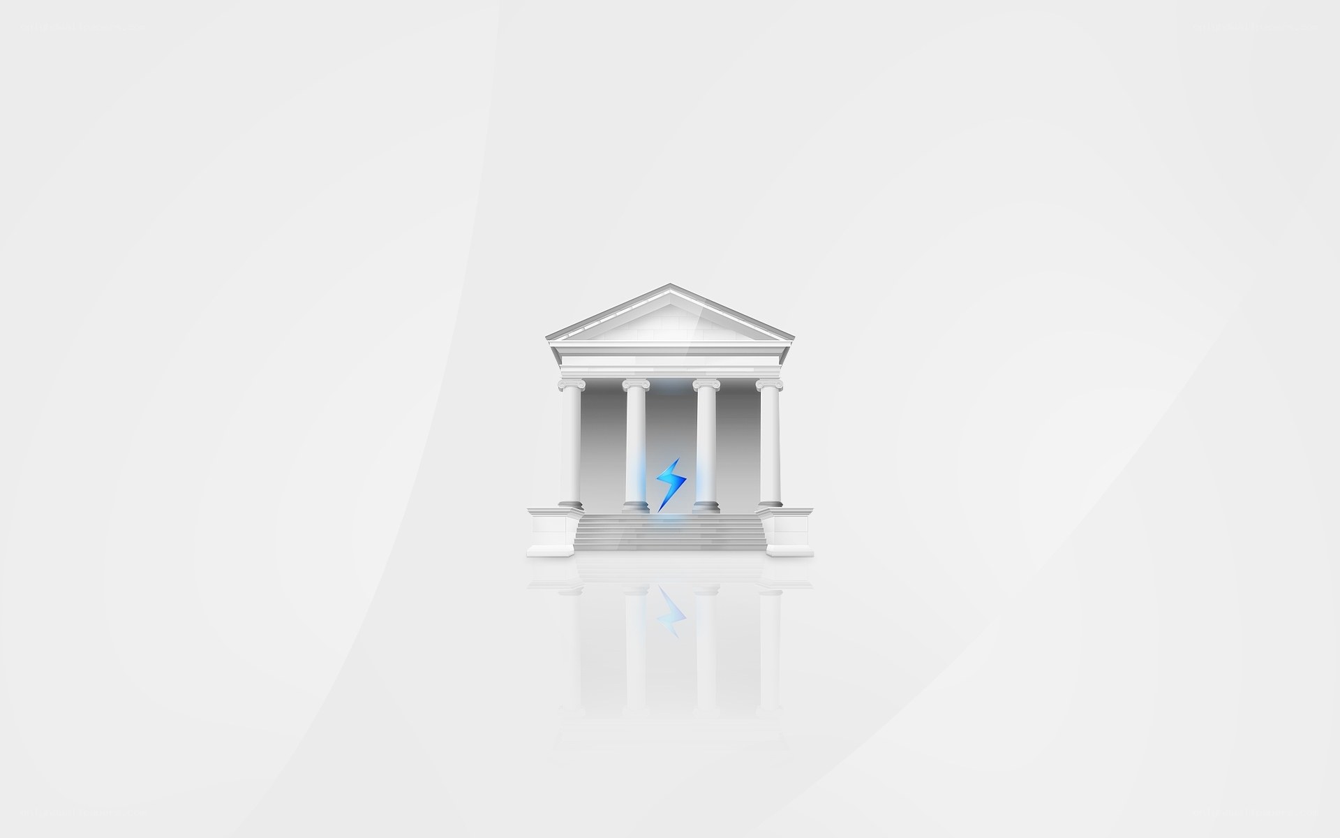 classical building with lightning bolt