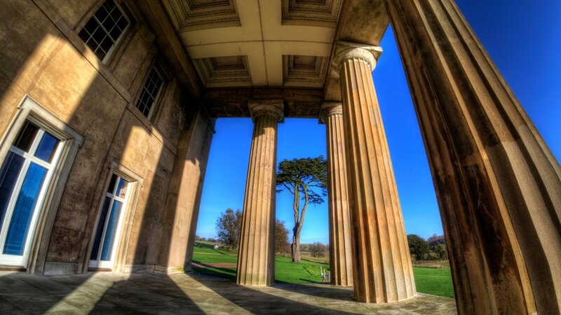 Classical Columns and Garden