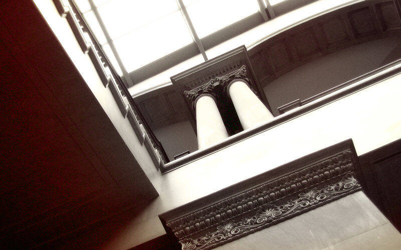 classical columns in atrium