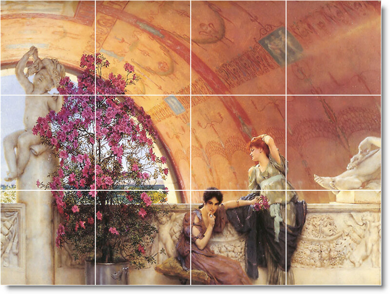 Classical figures in a garden