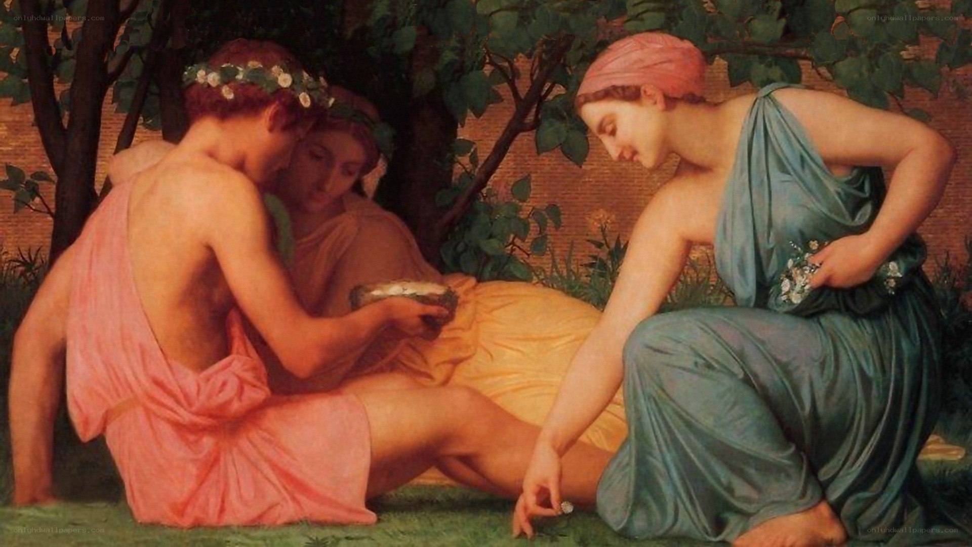 Classical figures in garden