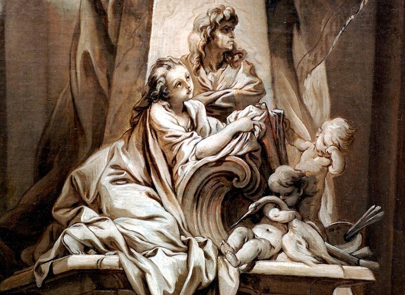 Classical painting of figures