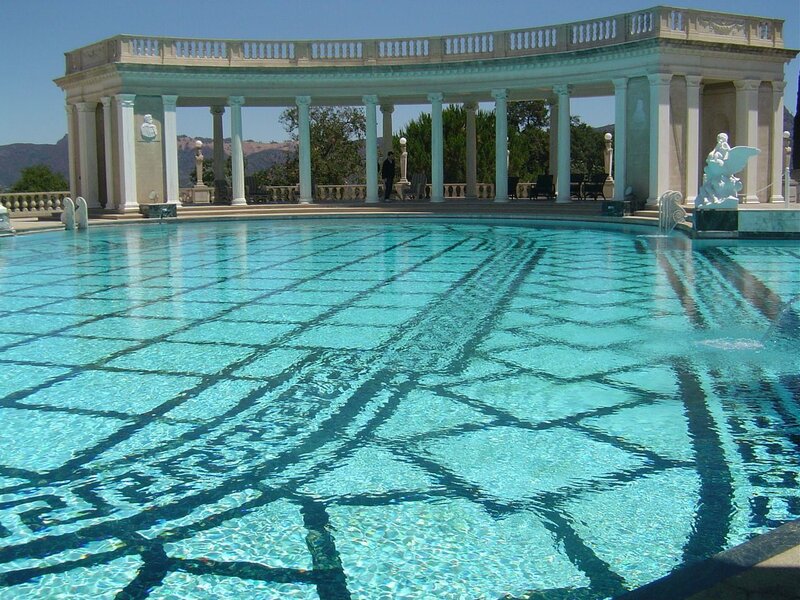 Classical pool with colonnade