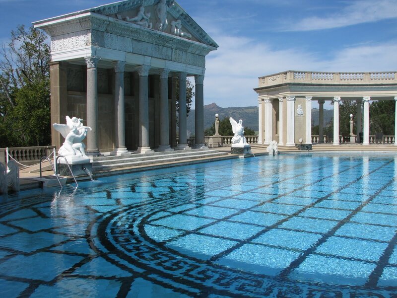 Classical Pool with Statues — Blue