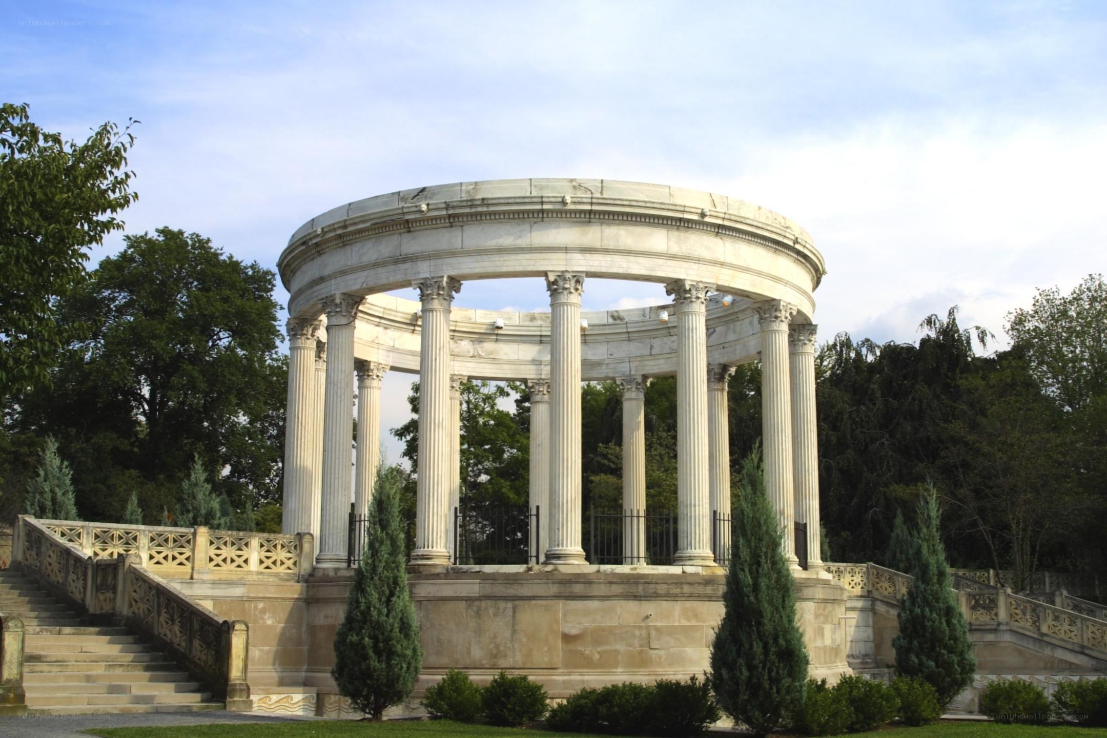 classical stone rotunda in park