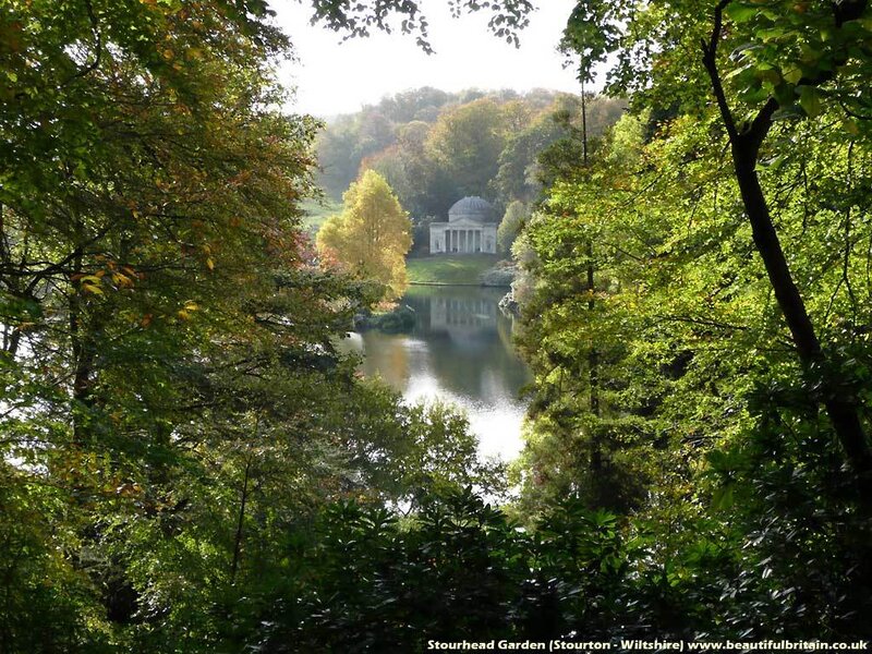 Classical Temple by Lake — Green