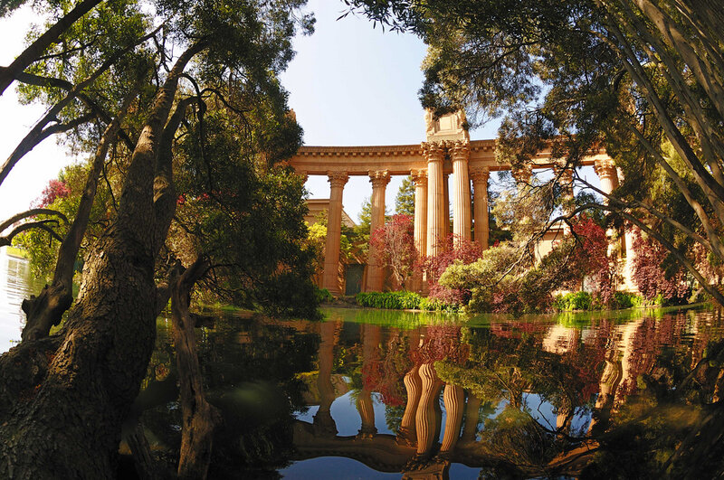 Classical Temple in Garden — Green