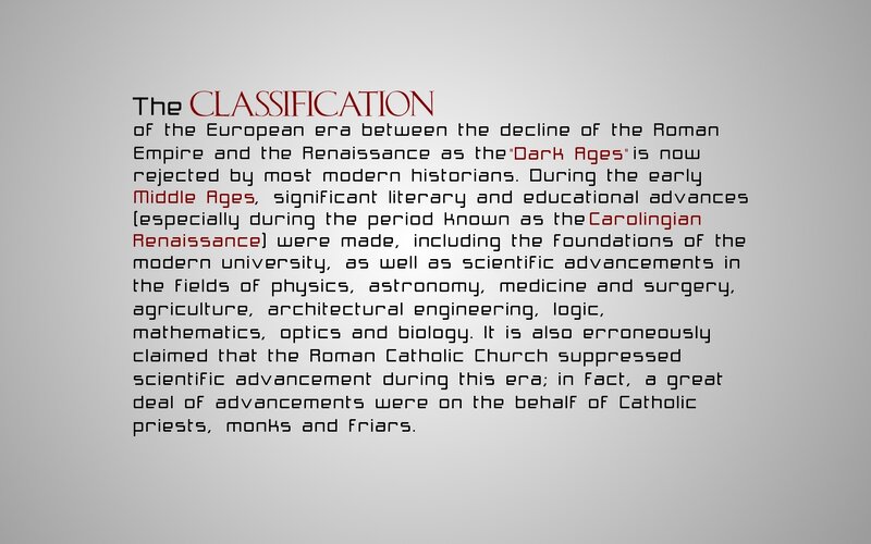 Classification of the Dark Ages