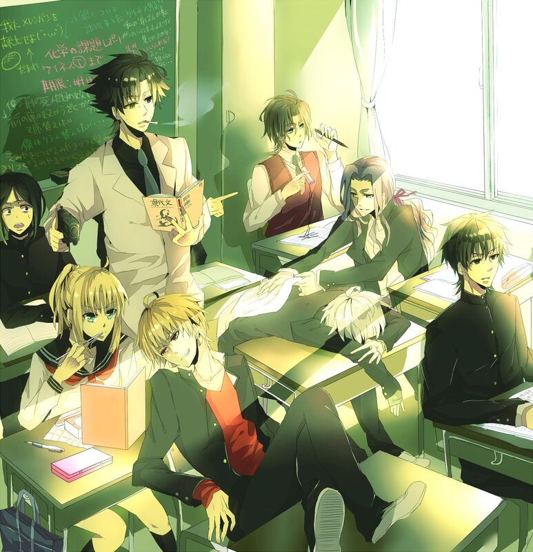 Classroom anime scene