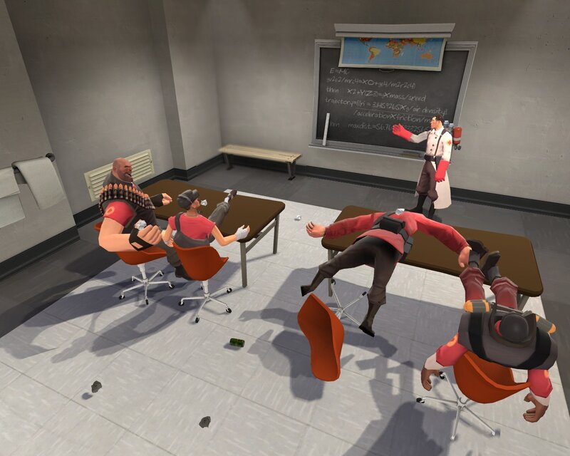Classroom chaos in Team Fortress 2