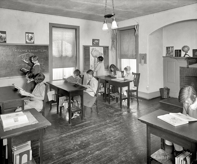 Classroom learning in the early 20th century